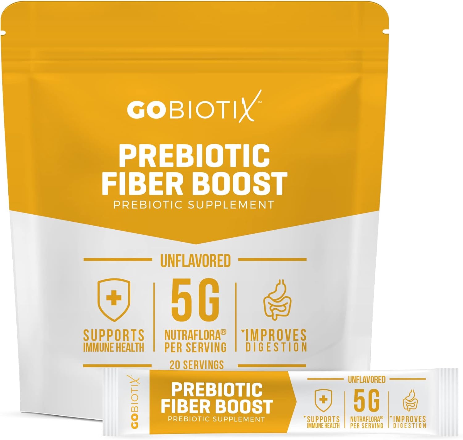 Gobiotix Fiber Supplement - Prebiotic Soluble Fiber Powder, Supports Gut Health And Digestive Regularity - Gummies Alternative - Gluten & Sugar Free, Keto, Vegan - 1 Scoop Daily, 20 Servings (Travel)