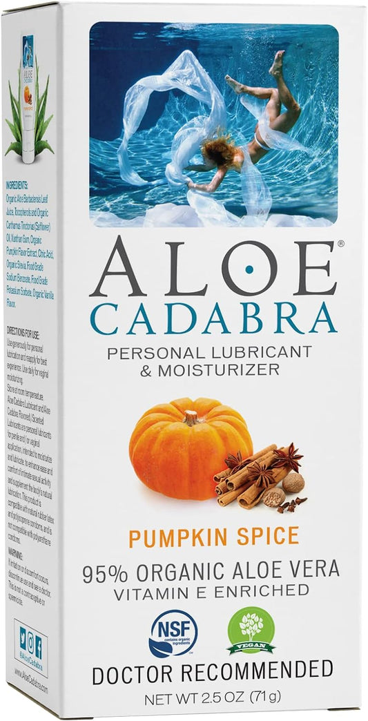 Aloe Cadabra Natural Personal Lube, Organic Best Lubricant Gel for Her, Him & Couples, Pumpkin Spice 2.5 Ounce (2.5 Ounce (Pack of 1))