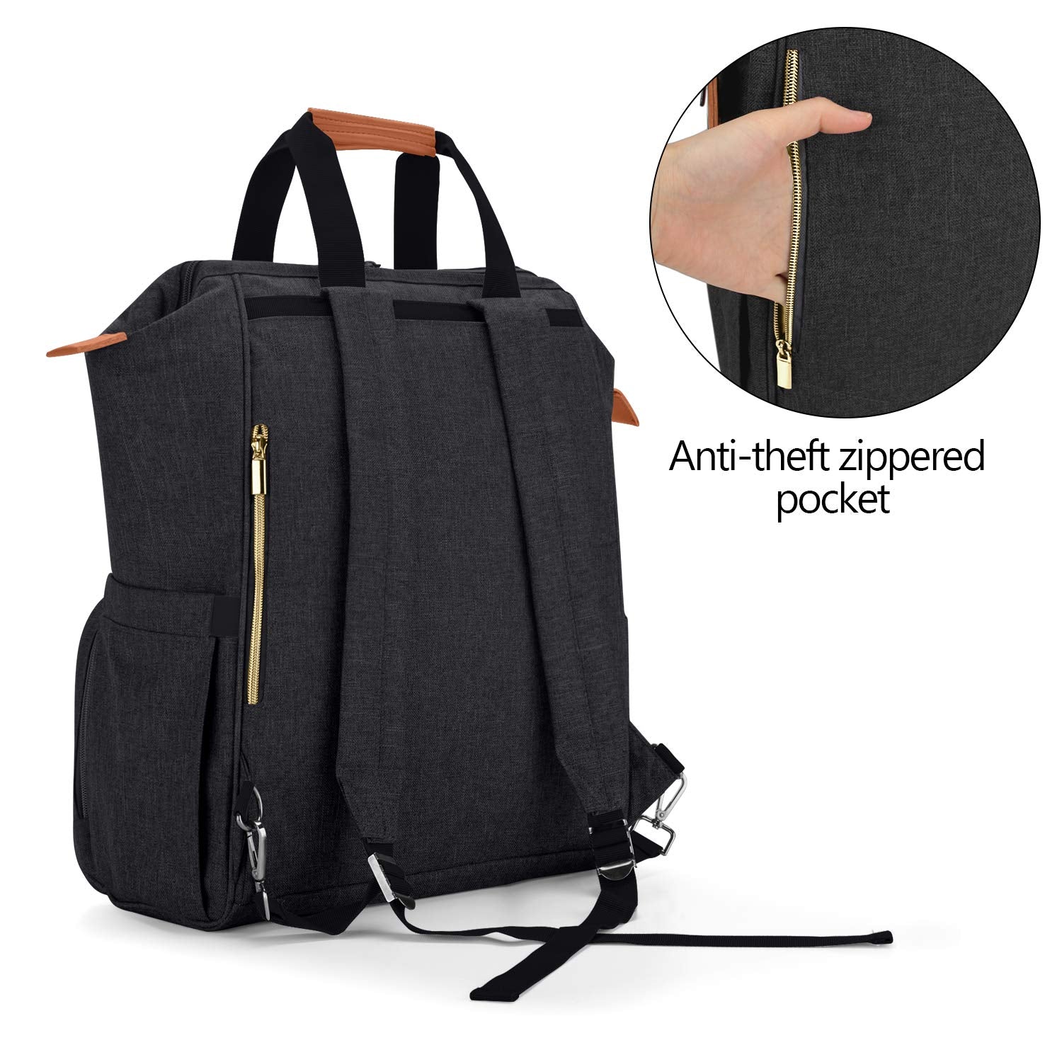 Teamoy Breast Pump Bag Compatible With Spectra S1,S2, Medela And Cooler Bag, Convertible Breast Pump Tote And Backpack With Laptop Sleeve For Working Moms, Black