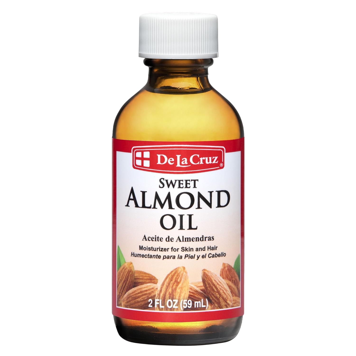 De La Cruz Sweet Almond Oil - Expeller Pressed Almond Oil For Skin And Hair 2 Fl. Oz. (59 Ml)