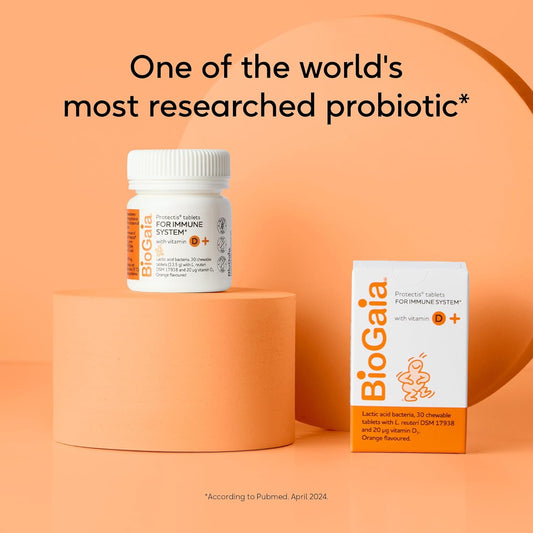 Biogaia Protectis Probiotic Tablets With Vitamin D3, Orange Flavoured, 30 Tablets