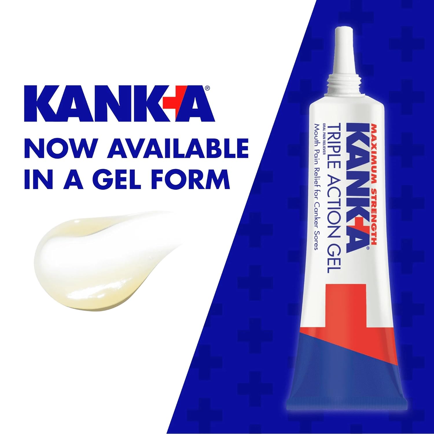 Kank-A Triple Action Gel, 0.42 Oz, Maximum Strength Mouth Pain Relief Gel For Canker Sores, Triple Action Treatment, Fast Acting And Long-Lasting Pain Relief, Cools And Soothes Irritation, 0.42 Oz : Health & Household