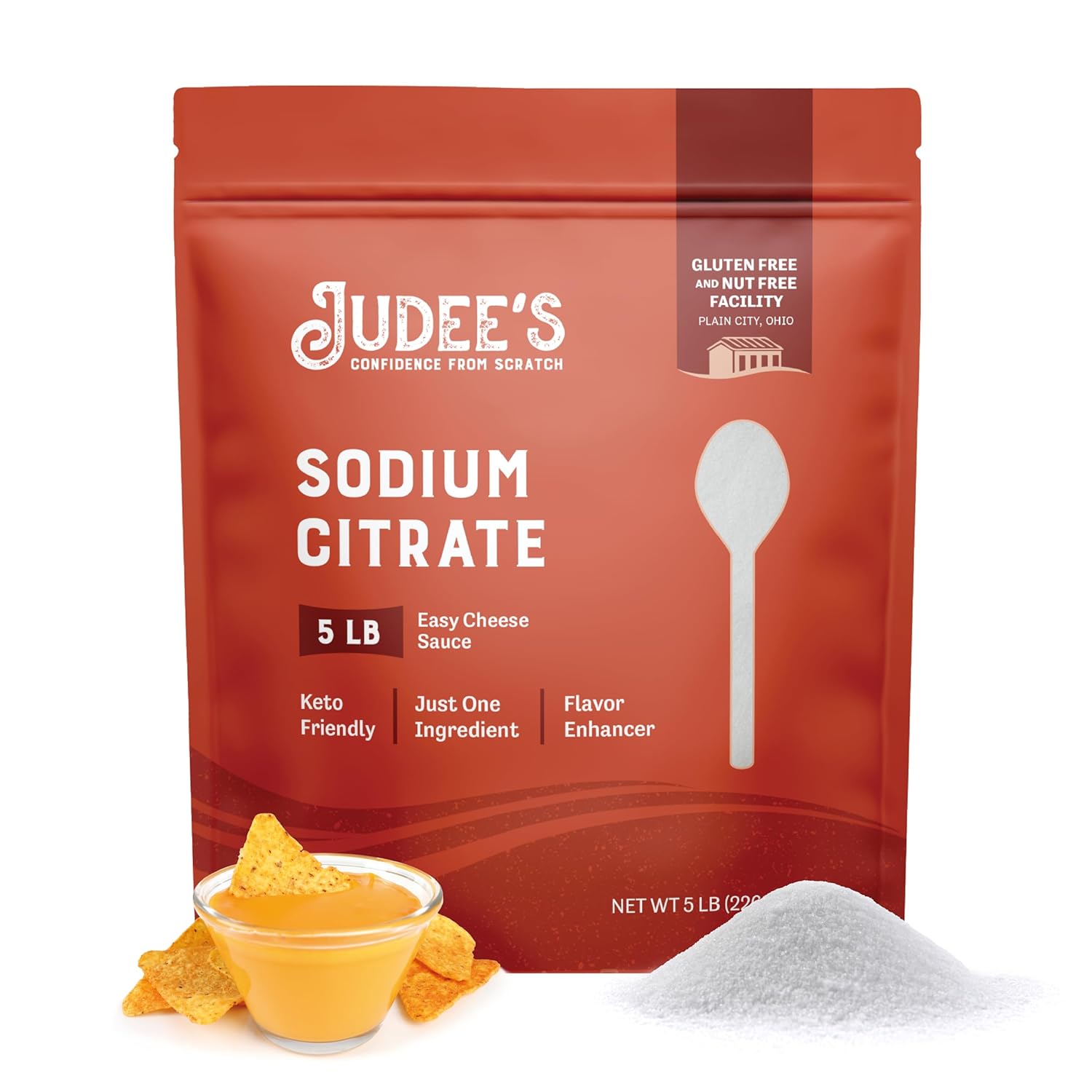 Judee’S Sodium Citrate 5 Lb - 100% Non-Gmo, Keto-Friendly - Gluten-Free And Nut-Free - Food Grade - Great For Molecular Gastronomy Cooking - Emulsifier For Cheese Sauce - Serves As Preservative