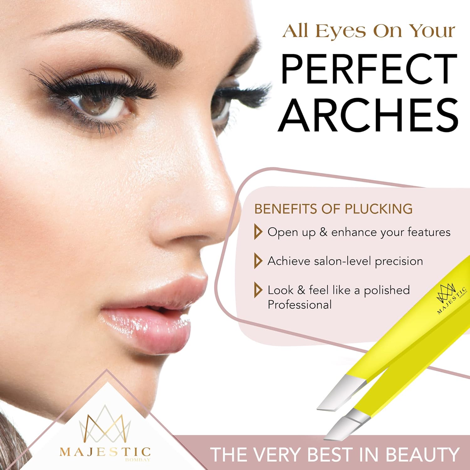 Majestic Bombay Fine Point + Slant Tweezers For Women And Men – Splinter Ticks, Facial, Brow And Ingrown Hair Removal–Sharp, Needle Nose, Surgical Tweezers Precision Best Tweezers For Chin Hair : Beauty & Personal Care