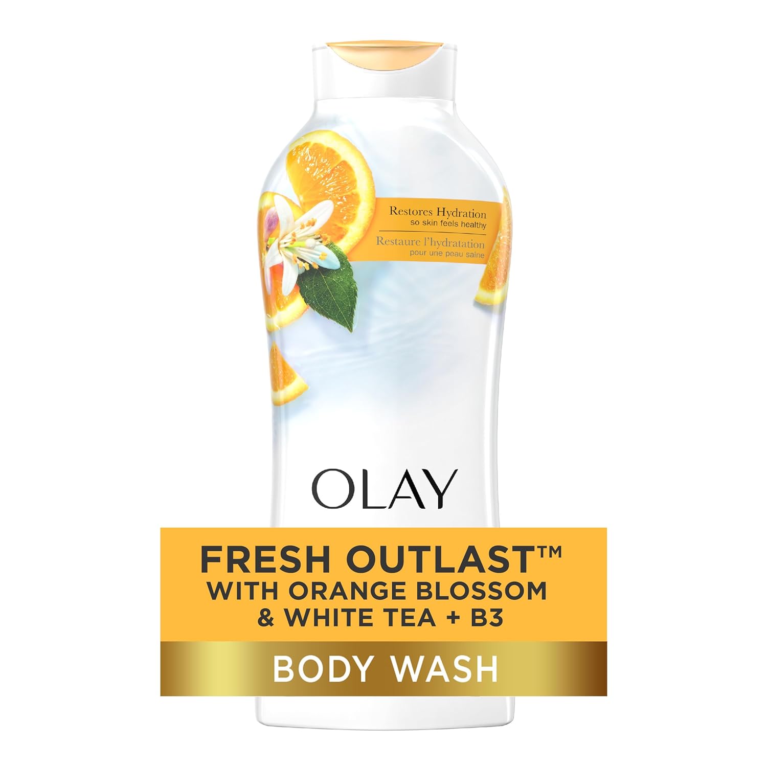 Olay Fresh Outlast Body Wash with Notes of Orange Blossom and White Tea (Pack of 4) : Beauty & Personal Care