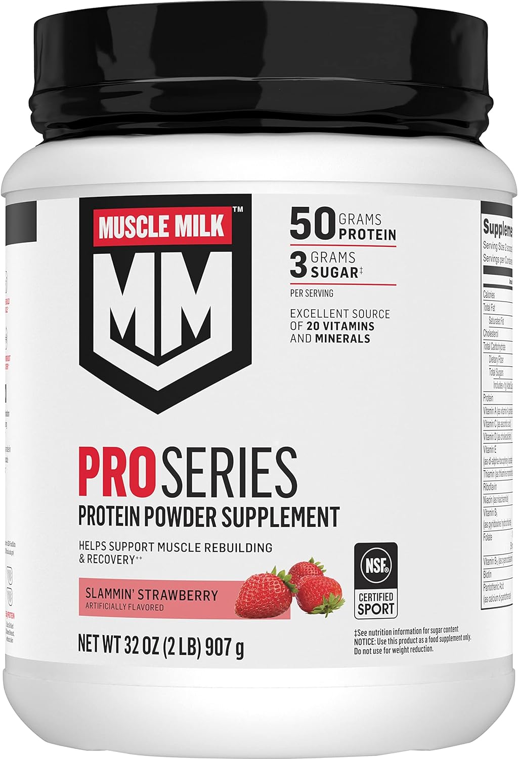 Muscle Milk Pro Series Protein Powder, Strawberry, 2 Pounds (Pack of 1