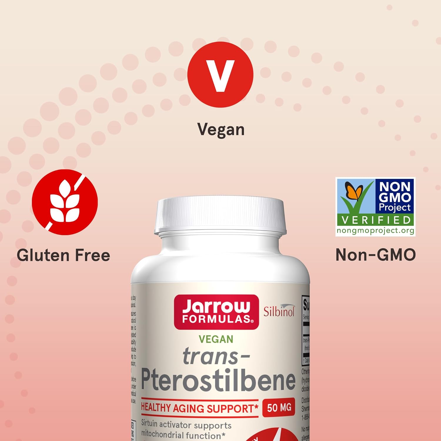 Jarrow Formulas Pterostilbene 50mg for Antioxidant Support, Dietary Supplement Supports Healthy Aging, 60 Veggie Capsules, 60 Day Supply : Health & Household