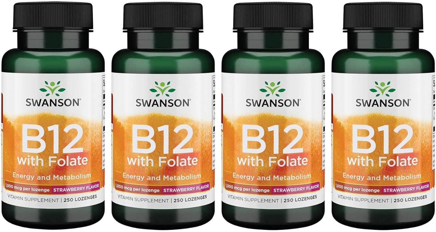 Swanson Vitamin B-12 Lozenges 1000 Mcg 250 Lozenges (4 Pack)
