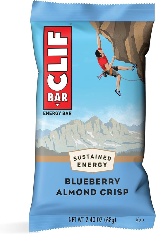 Clif Bar - Blueberry Almond Crisp - Made With Organic Oats - Non-Gmo - Plant Based - Energy Bars - 2.4 Oz. (12 Pack)