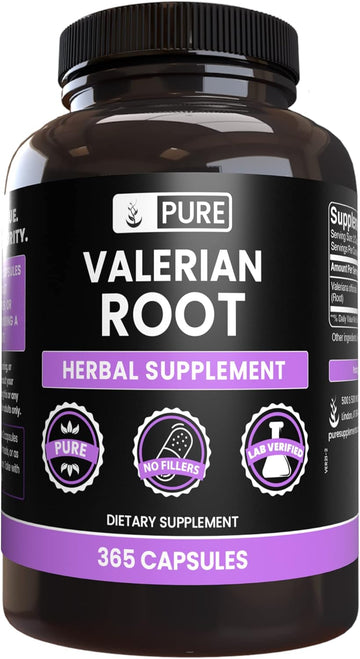 Pure Original Ingredients Valerian Root (365 Capsules) No Magnesium Or Rice Fillers, Always Pure, Lab Verified