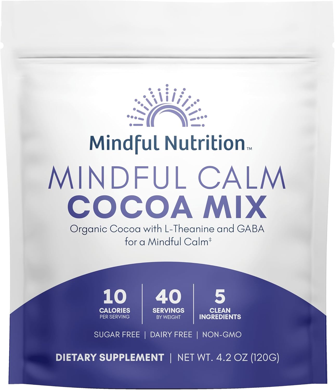 Mindful Calm Sugar Free Hot Chocolate Mix - 40 Servings - Anti-Stress Drink Mix Powder Sleepy Cocoa Nighttime Relaxation Natural Sleep Aid