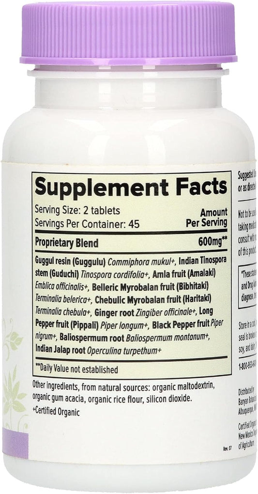 Banyan Botanicals Kaishore Guggulu - Certified Organic, 90 Tablets - Pitta Balancing Formula for The Joints and Muscles