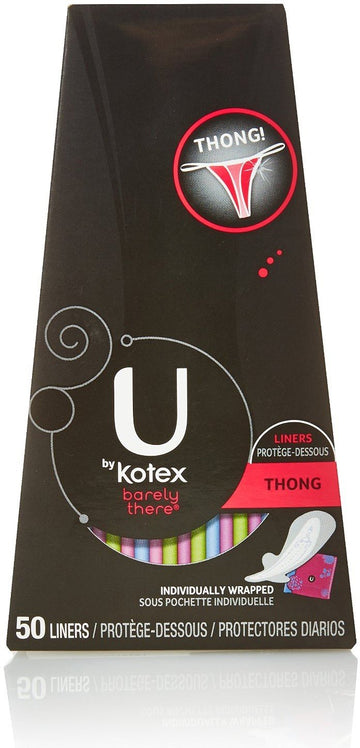 U by Kotex Barely There Thong Pantiliners 50 ea (Pack of 4) : Health & Household