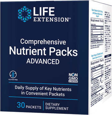 Life Extension Comprehensive Nutrient Packs Advanced - Oil-Based Nutrients - Multivitamin & Minerals Supplements With Omega-3, Coq10 For Health And Longevity – Gluten Free, Non-Gmo - 30 Packets