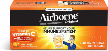 Airborne Immune Support Supplement Effervescent Tablets, 2 pk./18 ct. : Health & Household