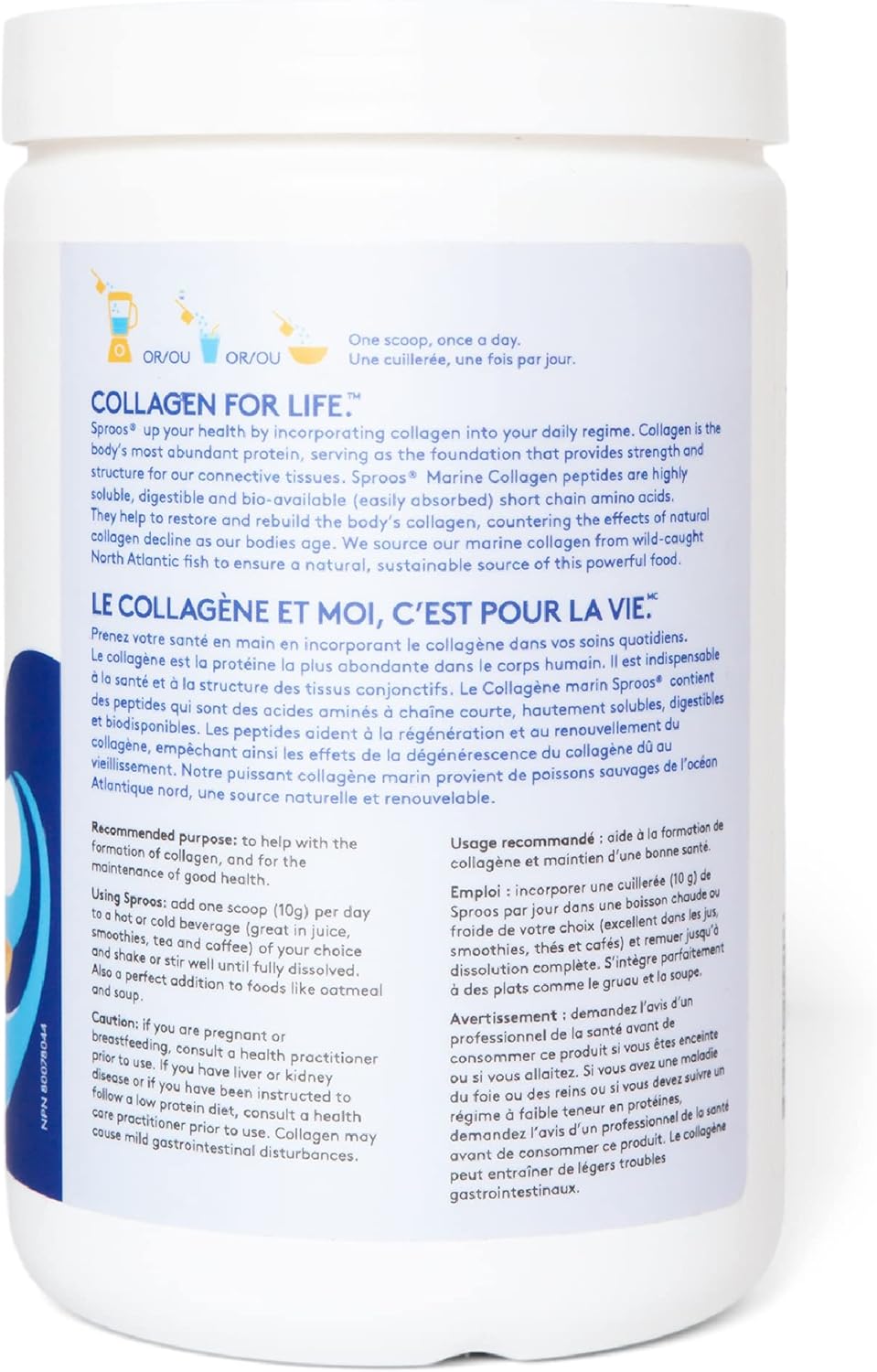 SPROOS - Marine Collagen - Beverage Powder - Hydrolised Collagen Peptides - Healthy Hair, Skin & Nails - Unflavoured (No Fishy Taste) - 24-Day Supply - 240 g : Amazon.co.uk: Health & Personal Care