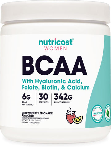 Nutricost Bcaa For Women (Strawberry Lemonade, 30 Servings) - Formulated Specifically For Women - Non-Gmo And Gluten-Free