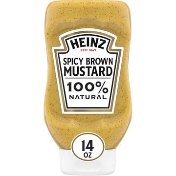 Heinz 100% Natural Spicy Brown Mustard (14 Oz Bottle)