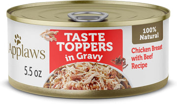 Applaws Taste Toppers, Grain-Free Dog Food Topper, Limited Ingredient, Chicken Breast With Lamb In Gravy (12 X 5.5Oz Cans)