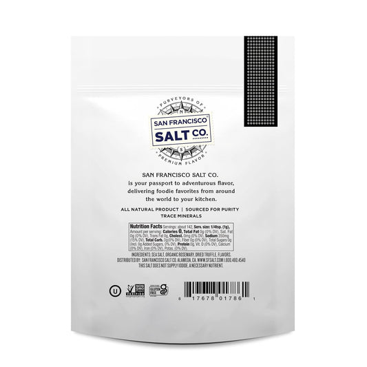 Italian Black Truffle Salt Organic Rosemary 5 Oz. Resealable Pouch - San Francisco Salt Company