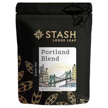 Stash Tea Portland Blend Loose Leaf Tea, 3.5 Ounce Pouch Loose Leaf Premium Black Tea For Use With Tea Infusers Tea Strainers Or Teapots, Drink Hot Or Iced, Sweetened Or Plain