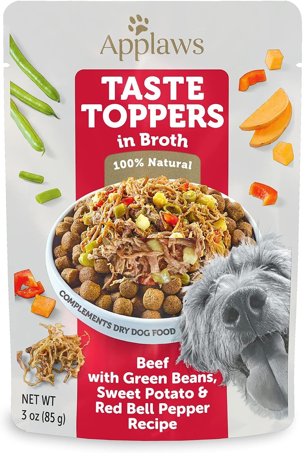 Applaws Taste Toppers, Grain-Free Dog Food Topper, Limited Ingredient, Variety Selection In Broth (6 X 3Oz Pouches)