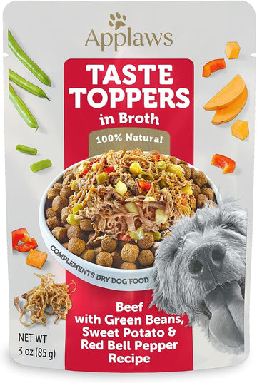 Applaws Taste Toppers, Grain-Free Dog Food Topper, Limited Ingredient, Variety Selection In Broth (6 X 3Oz Pouches)