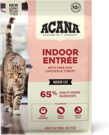 Acana Indoor Entree Dry Cat Food, Free Run Chicken And Turkey Recipe, 10 Lb