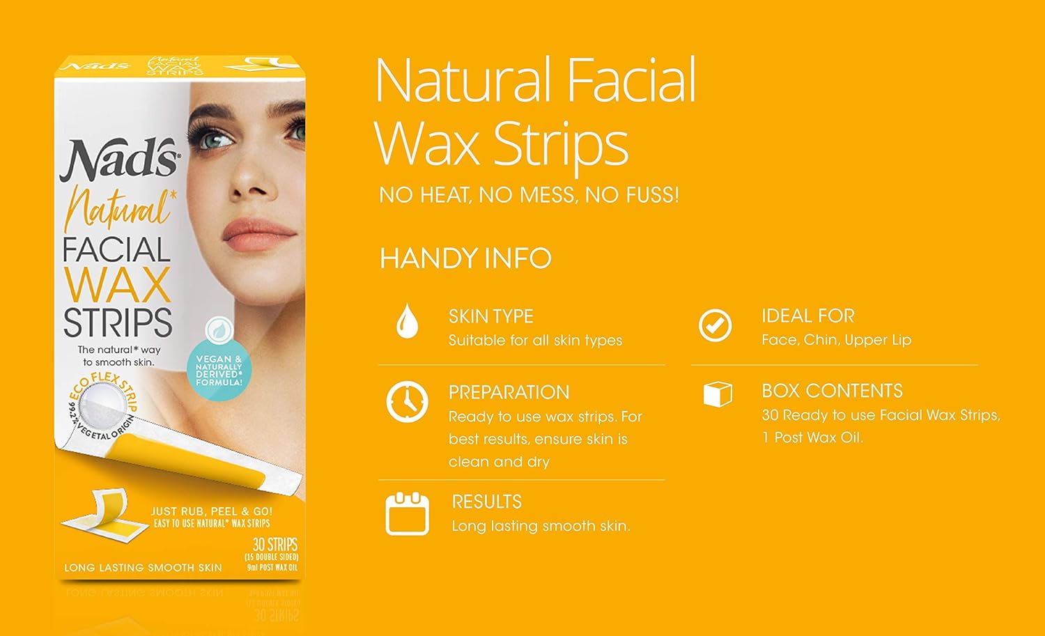 Buy Nad's Facial Wax Strips - Natural All Skin Types - Waxing Kit With 30 Face Wax Strips & Post Wax Oil, 1 Count on Amazon.com ? FREE SHIPPING on qualified orders