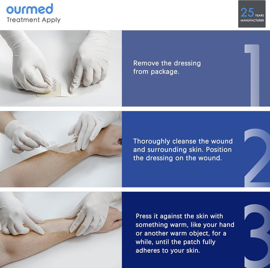 Ourmed Hydrocolloid Dressing 5Cm X 5Cm, 20 Packs, 0.3Mm Thickness, Extra Thin Waterproof Plasters, Adhesive Bandages For Light Exudate Wound, Blister, Acne, Superficial Wound Care