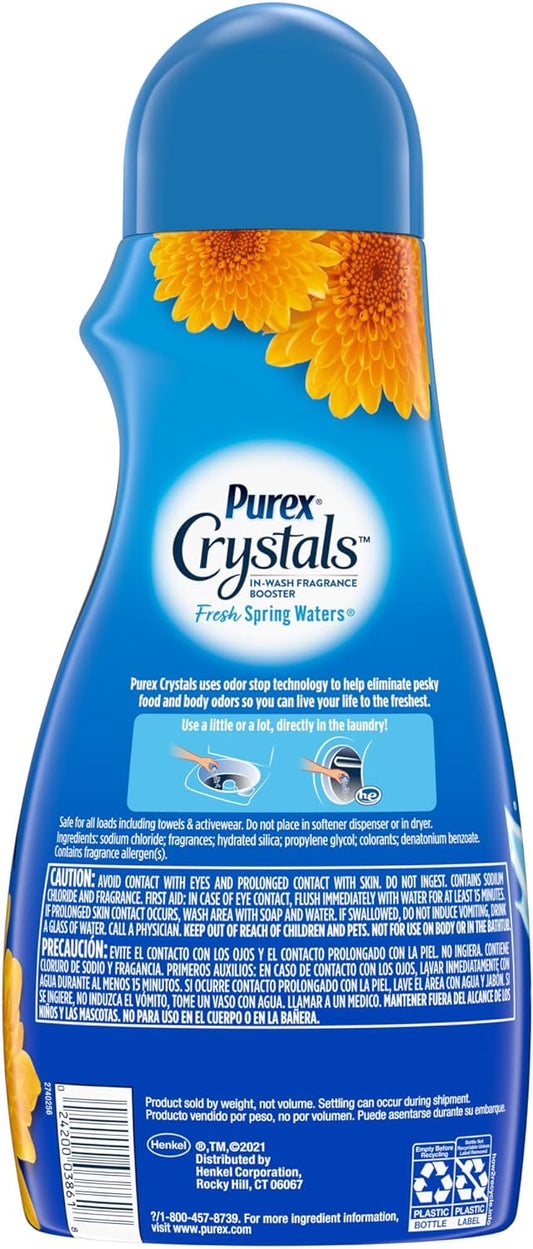 Purex Crystals In-Wash Fragrance and Scent Booster, Fresh Spring Waters, 39 Ounce