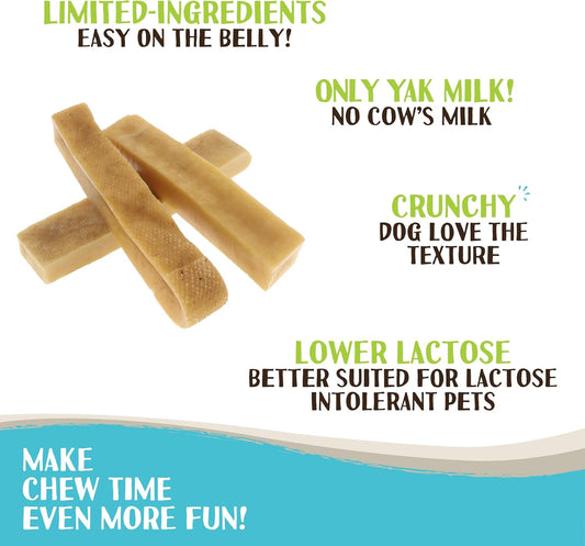 Raw Paws Yak Cheese Himalayan Yak Chews For Large Dogs, Large (3-Count) - Himalayan Cheese For Large Dogs - Yak Bones For Dogs - Yak Milk Bones For Dogs - Dog Cheese Chews Himalayan - Dog Yak Chews