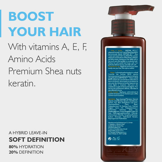 Saryna Key Mixed Shea 80-20 (500Ml/16.9Oz) - Leave-In-Moisturizer - Pure African Shea Butter - Perfect For Soft Waves And Loose Curls - Contains Enhanced Concentrations Of Shea Butter