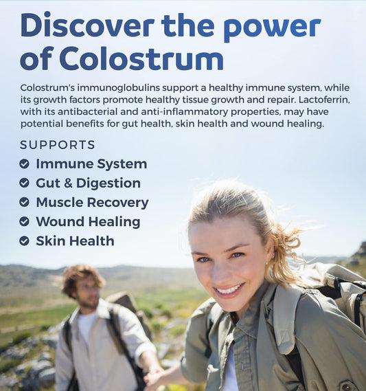 Colostrum 1,000Mg (Non-Gmo) 30% Igg Immunoglobulins - Immune System Support, Gut Health & Respiratory Health Supplement - Low Heat Processed Bovine Colostrum - 60 Capsules - No Powder Or Pills