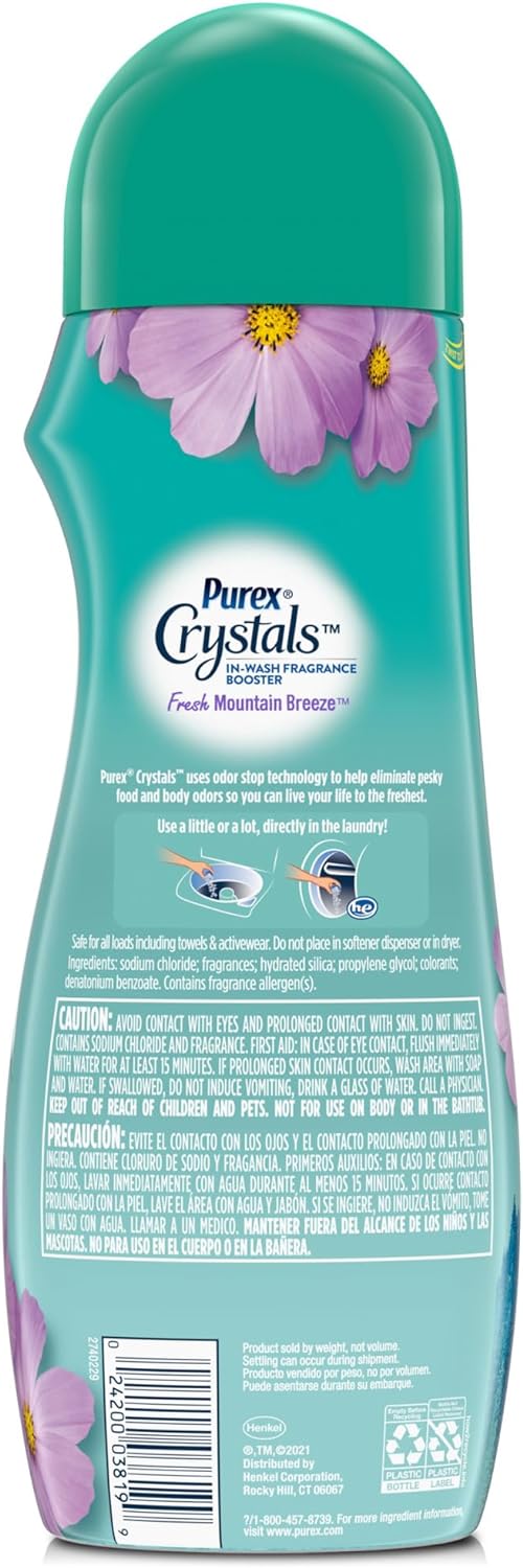 Purex Crystals in-Wash Fragrance and Scent Booster, Fresh Mountain Breeze, 21 Ounce, 4 Count