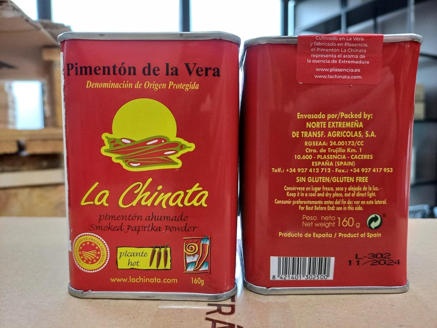Paprika Powder Smoked Pack - 2 Tin 160G Hot - La Chinata