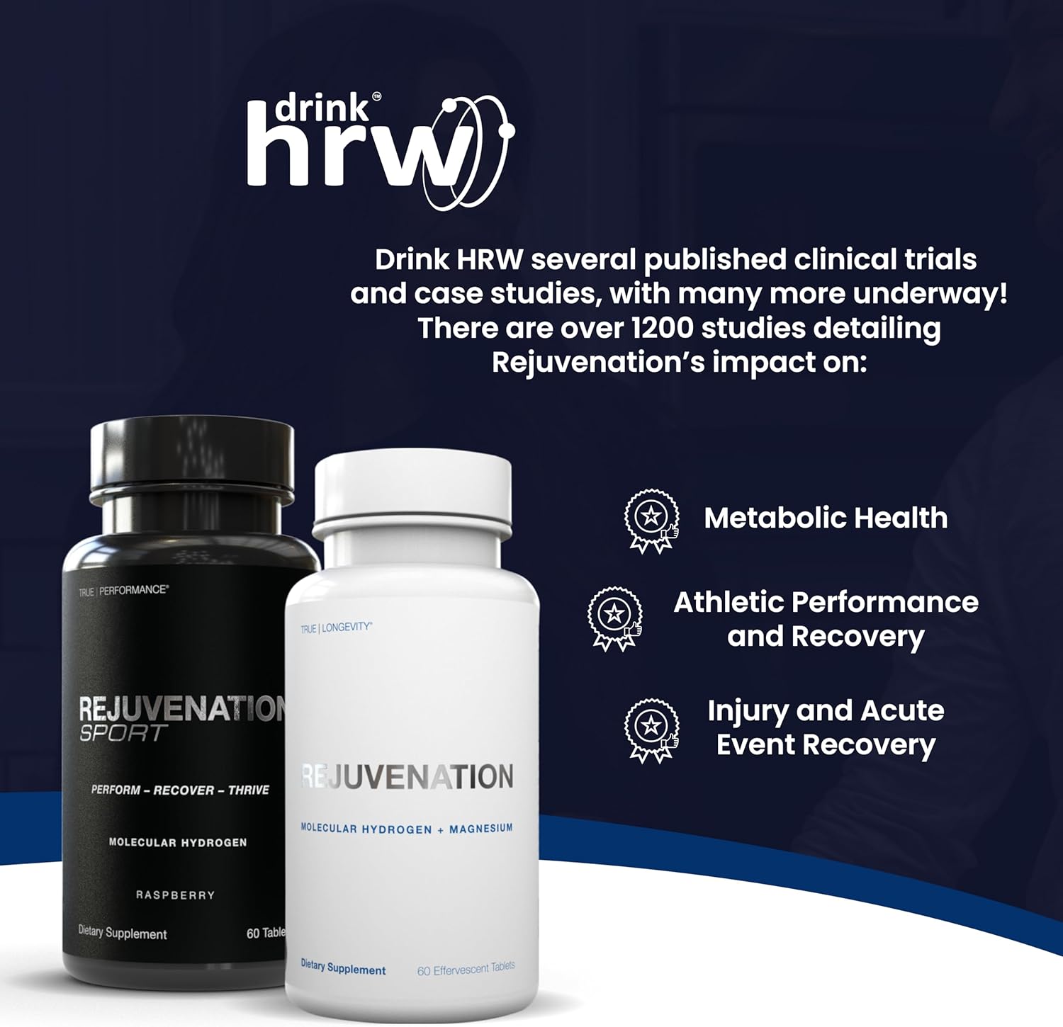 Drink Hrw Rejuvenation Sport Molecular Hydrogen Water Tablets – Over 12 Ppm H2 - Hydrogen & Magnesium Supplement, Supports Energy Production, Recovery, Cognitive Function (Raspberry 30Ct) : Health & Household