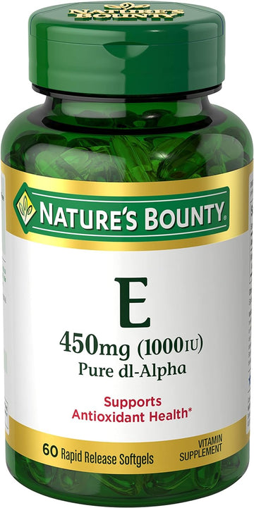 Nature'S Bounty Vitamin E 1000 Iu Softgels, Supports Antioxidant Health & Immune System, 1 Pack, 60 Softgels