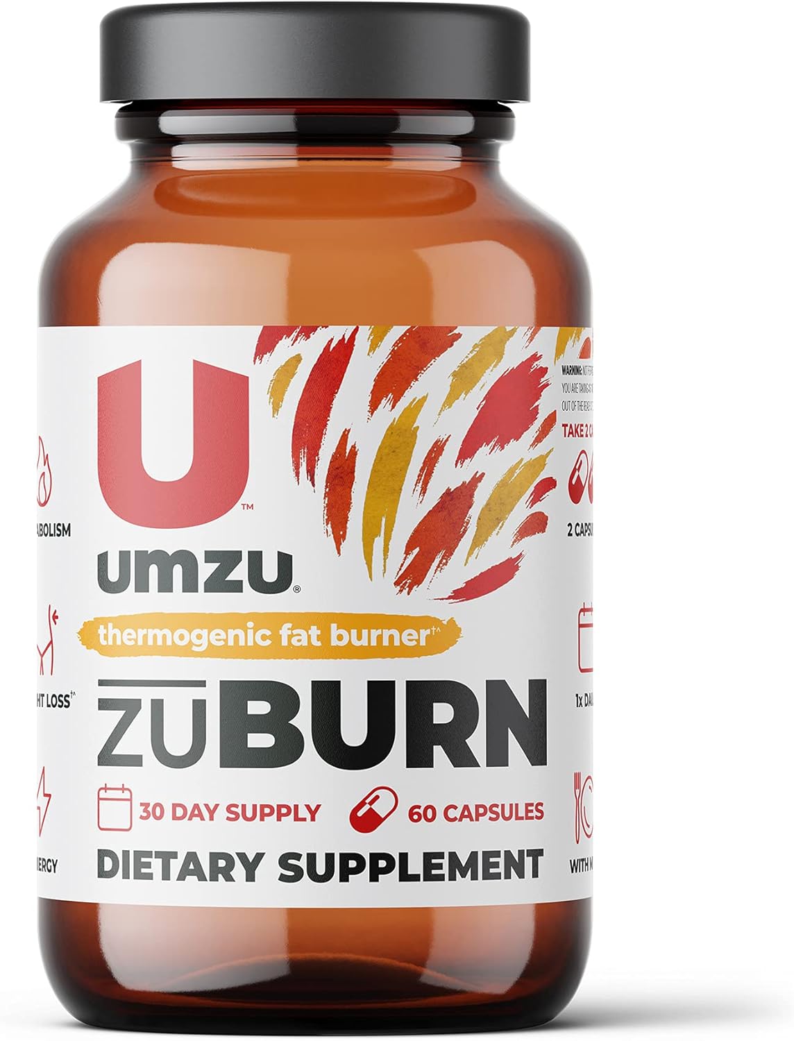 Umzu Zuburn Thermogenic Fat Burner Supplement For A Healthy Body Composition | Natural Ingredients To Support Metabolism, Increase Calorie Burn & Reduce Body Fat* (30 Day Supply | 60 Capsules)