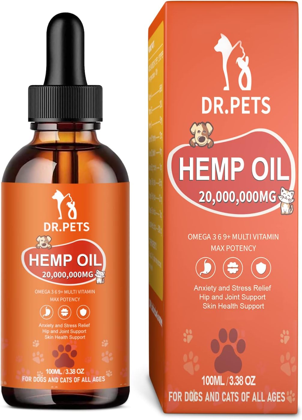 Max Potency Hemp Oil for Dogs & Cats - Help Anxiety Stress Pain Inflammation Arthritis Aggressive Relax Sleep Allergies Seizures Relief - Treats Chews Joint & Hip - Organic Pet Calming Drops - Non-GMO