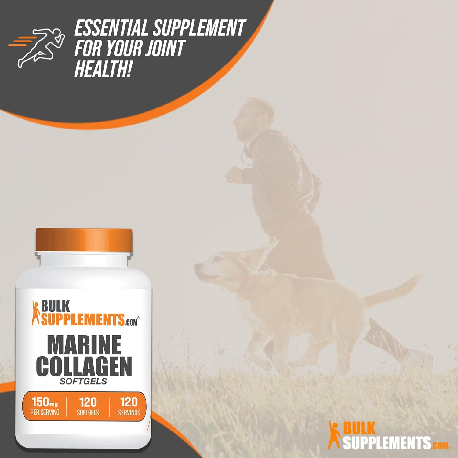 BulkSupplements.com Marine Collagen Softgels - Collagen Supplement, Fish Collagen Pills, Marine Collagen Peptides Pills - Gluten Free, 1 Softgel per Serving (150mg), 120 Softgels : Health & Household