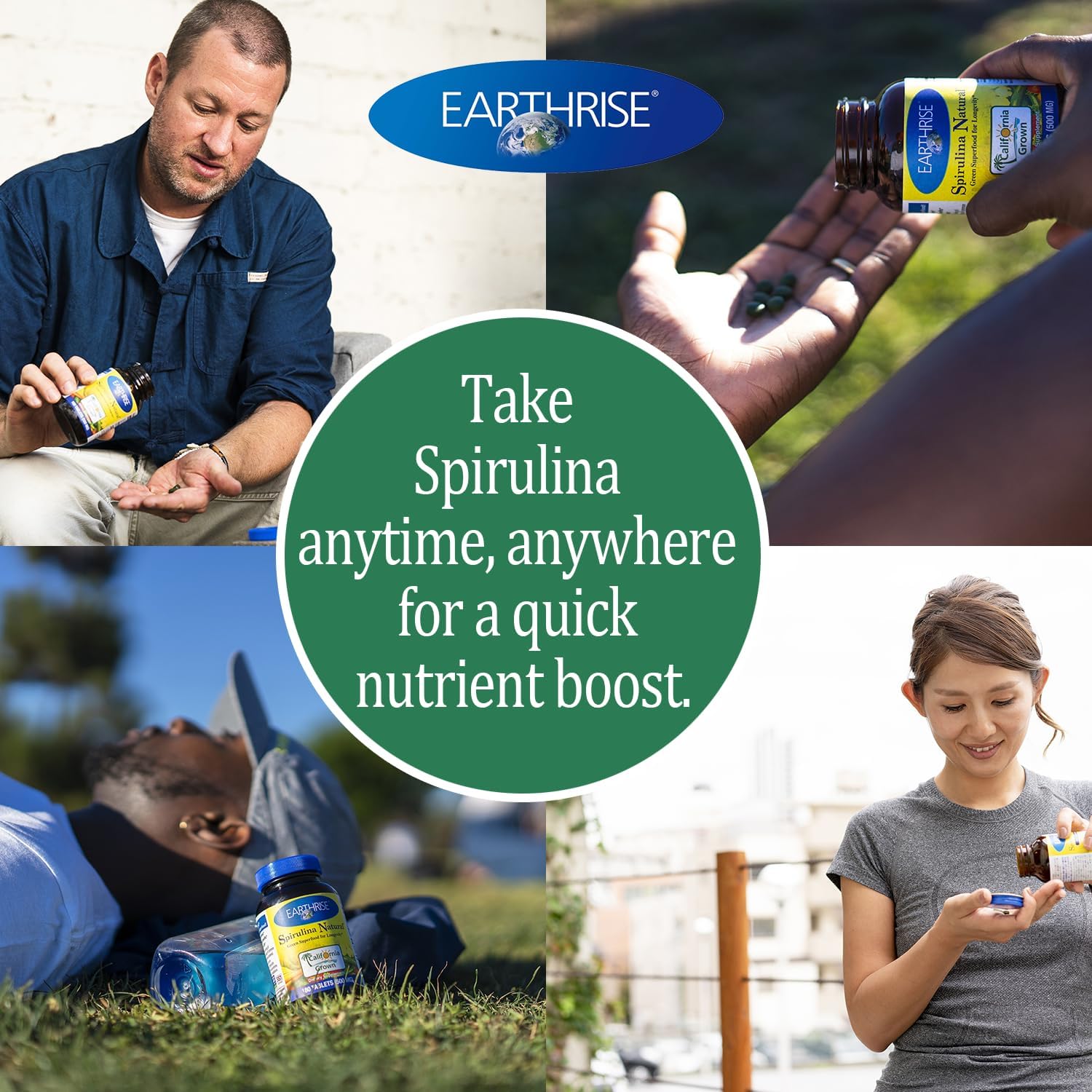 Earthrise Superfood 100% California Grown Spirulina 500Mg Tablets (360 Count), Natural Premium Spirulina, Vegan, Gluten Free, Keto Friendly, Non -Gmo, High In Vitamins & Minerals : Health & Household