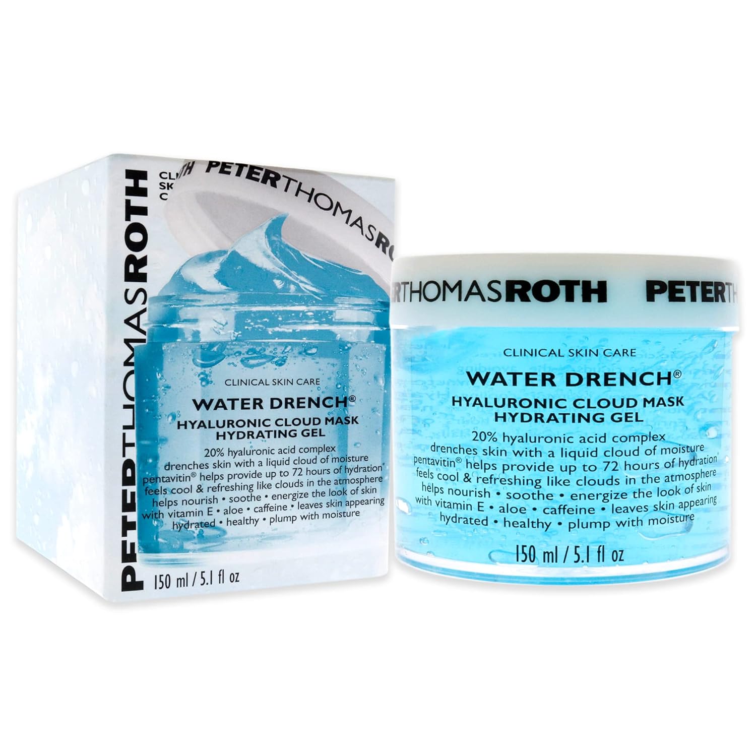 Peter Thomas Roth | Water Drench Hyaluronic Cloud Mask Hydrating Gel | Moisturizing Face Mask with Hyaluronic Acid, Up To 72 Hours of Hydration : Beauty & Personal Care