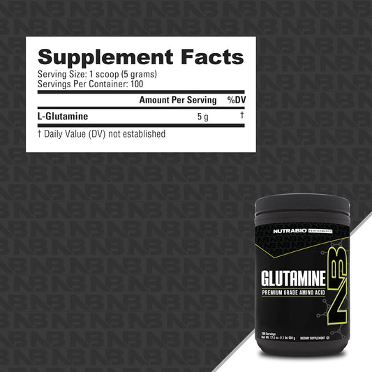 Nutrabio Pure L-Glutamine Powder - L-Glutamine Supplement- Amino Acid - Pure Grade: Absolutely No Additives, Fillers Or Excipients! - Muscle Recovery Supplement - (1000 Grams)