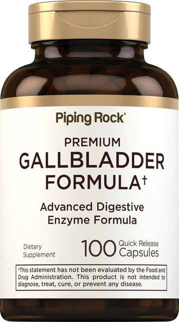 Piping Rock Gallbladder Formula | 100 Capsules | Advanced Digestive Enzyme Complete Formula for Men & Women | Non-GMO & Gluten Free Supplement