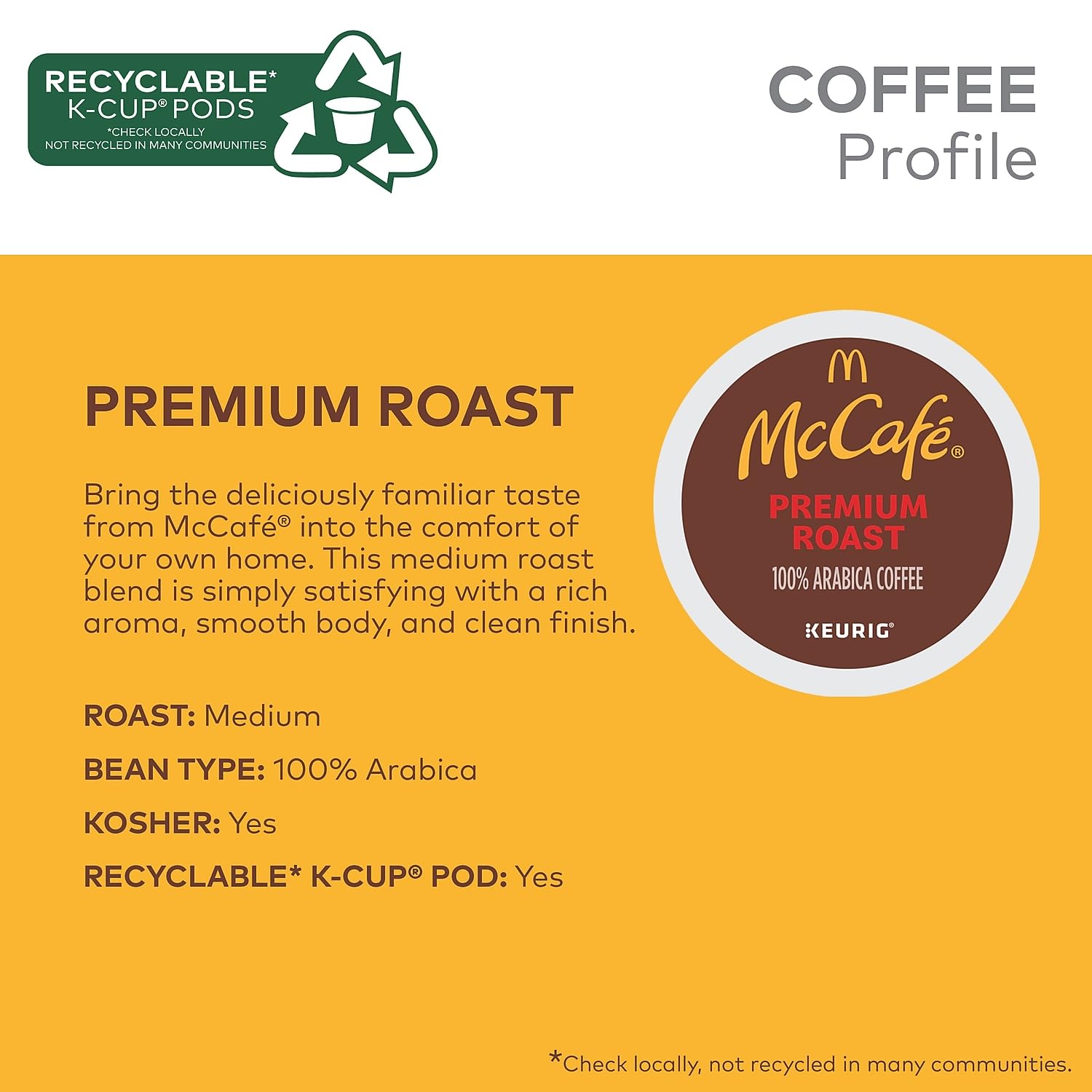 McCafe Premium Roast Coffee, Keurig Single Serve K-Cup Pods, Medium Roast, 24 Count (Pack of 4) : Everything Else