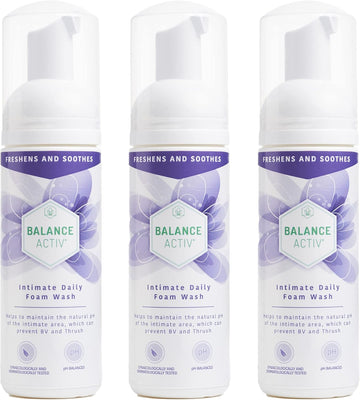 Balance Activ | pH Balanced Intimate Daily Foam Wash | Relieves Vaginal and Vulval Discomfort (150ml) | 3 Pack