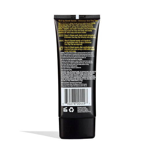 Bondi Sands GLO Shimmer One Day Tan | Luminous Bronze Glow for Face & Body | Instant Illuminator Cream | Transfer & Water Resistant | 100 ml/3.38 Oz