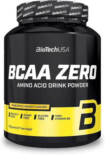 Biotechusa Bcaa Zero | Essential Amino Acid Powder | 6G Bcaa With Instant L-Leucine | Vegan | Sugar-Free, Lactose-Free, Gluten-Free, 700 G, Pineapple–Mango