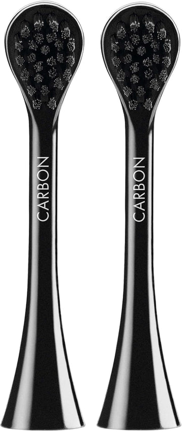 Curaprox Hydrosonic Black Is White Carbon Whitening Brush Heads, 2 Pieces - Curaprox Activated Charcoal Electric Replacement Toothbrush Heads